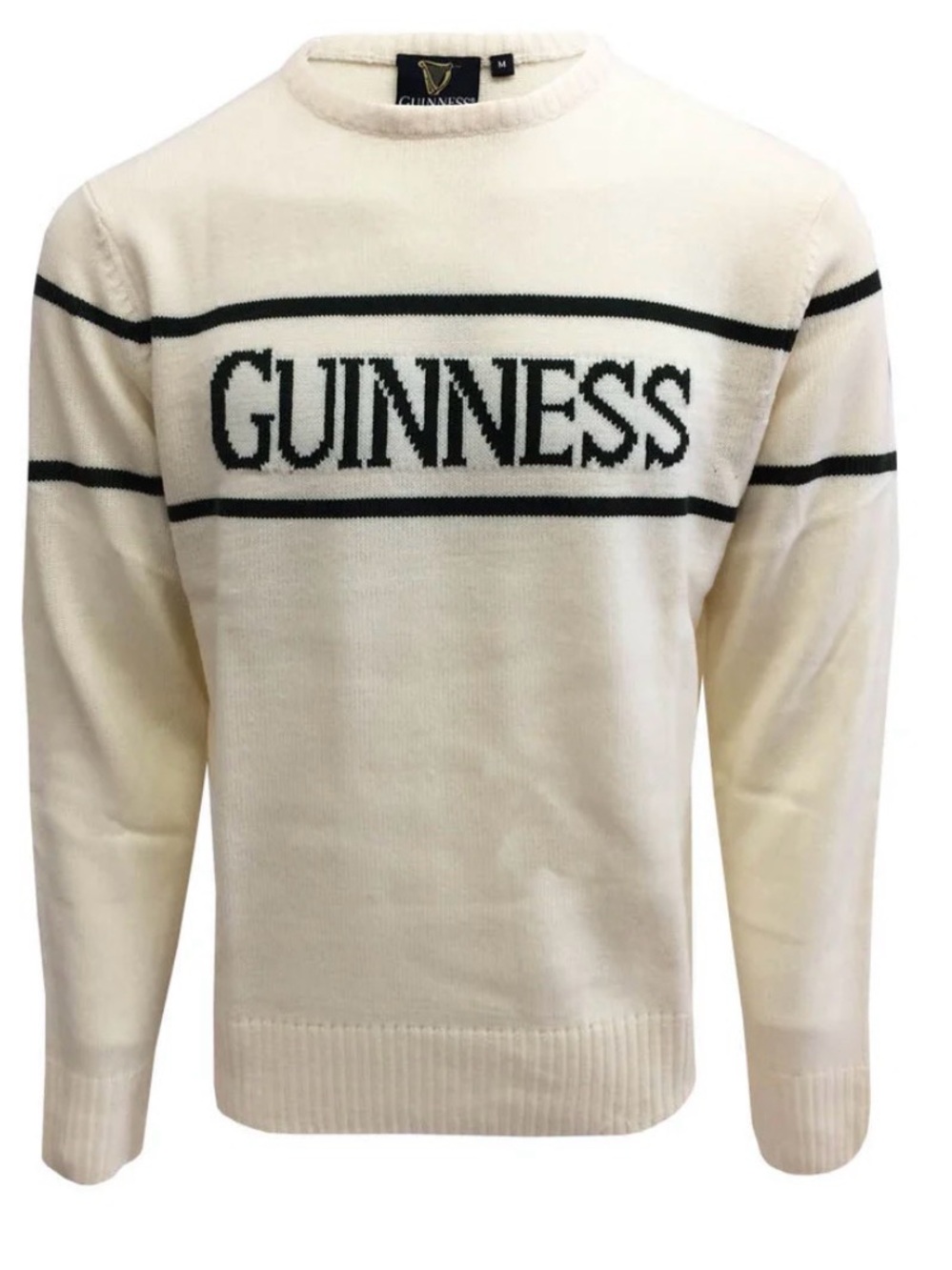 Guinness Crew Neck Knit Unisex Sweater in cream XS